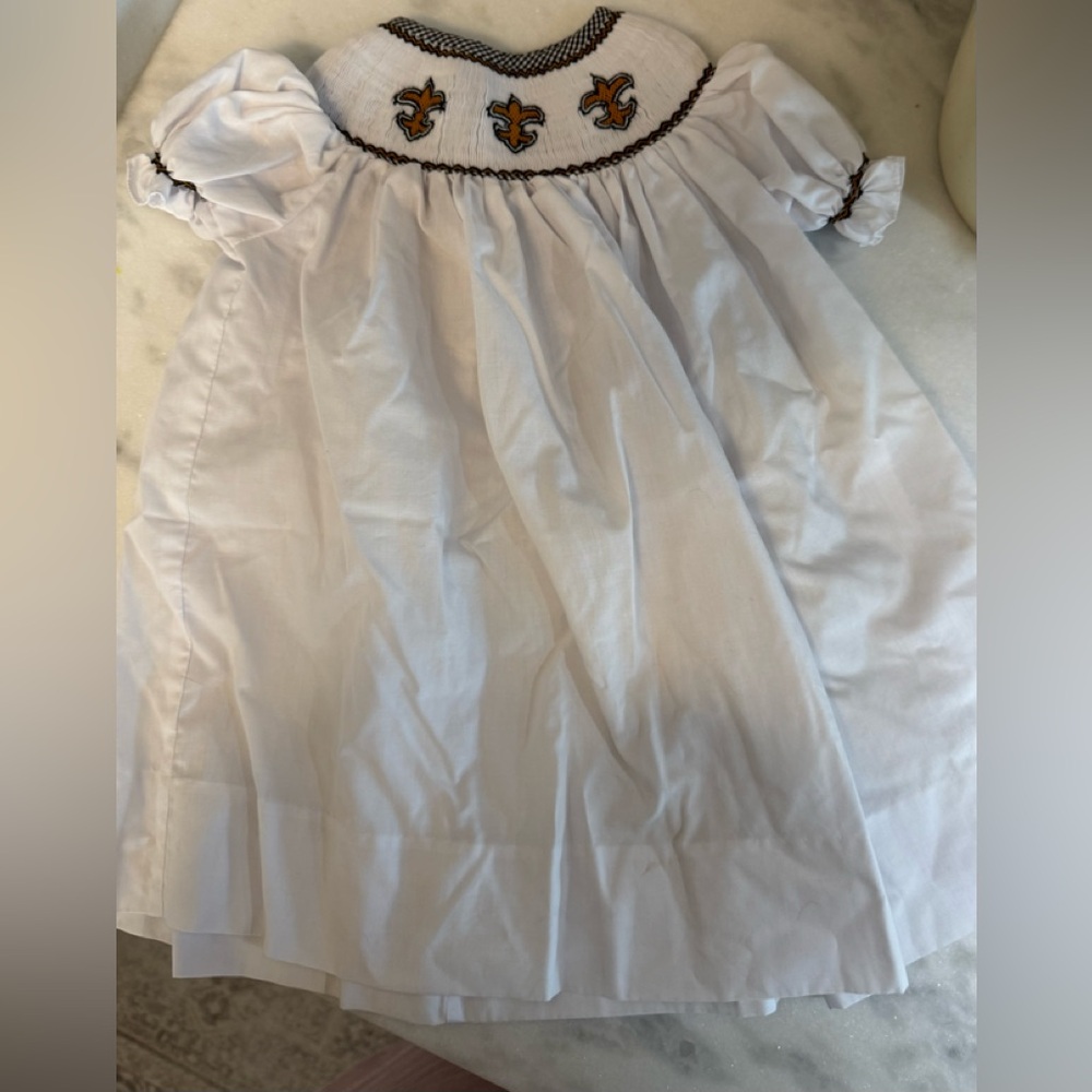 Fleur de lis smocked dress